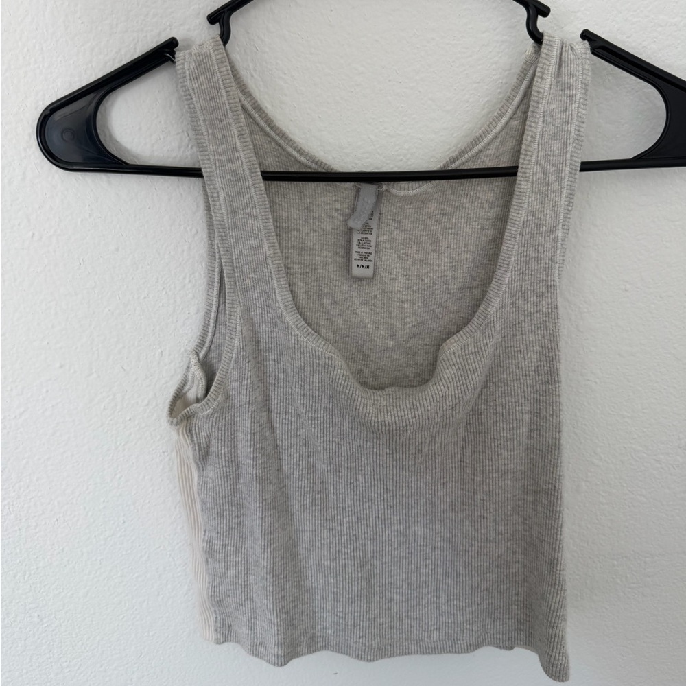 Skims Gray Ribbed Tank Top